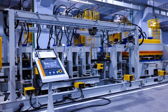 Automated production line on a modern factory floor
